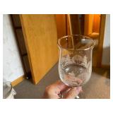 Collection of 16 Etched Glassware with Winter Scenes