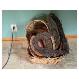 Collection of 5 Woven Baskets with Natural Fibers