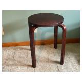 Wooden Round Stacking Stool with Dark Finish