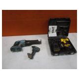 DeWalt 14.4v Drill & Makita Cordless Driver & Sawzall