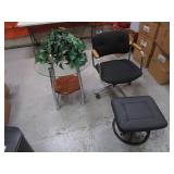 Chair, Ottoman, End Table