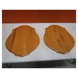 (2) Taxidermy Head Mount Plaques 20"x24"