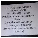 Vintage and Antique Book;   the Old Philosophs Notebook ( 1965)