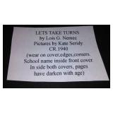 Vintage and Antique Book;   Democracy Series: Lets Take Turns CR. 1940