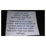 Vintage and Antique Book;   Adopted Jane (1947)