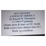 Vintage and Antique Book;   My Country; A Poem of America (1944)
