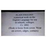 Vintage and Antique Book;   Plain English (1892)