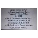 Vintage and Antique Book;   Kitty Come Down (1944)