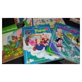 Assortment of Vintage and Newer Childrens Puzzles, Games, Books and More.