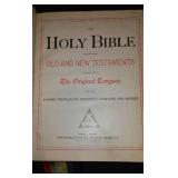 Antique Bible, Leather and Gold Leaf, Dated 1896.