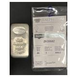 Italpreziosi 5 oz .999 Fine Silver Bar With Certificate