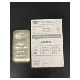 Italpreziosi 5 oz Fine Silver Bar, Serial Number ZK33599, 999.0 Purity