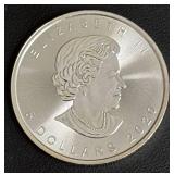 2020 Canada 1 oz Fine Silver Dragon Coin, $5 Face Value