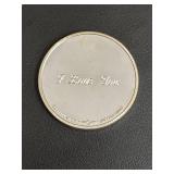Silver 25th Anniversary Commemorative Round with "I Love You" Inscription
