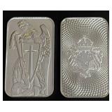 Two 1 Troy Oz .999 Fine Silver Bars by Scottsdale Mint