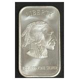 1 oz .999 Fine Silver Bar with Liberty Design