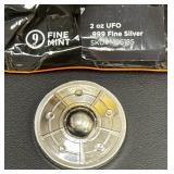 2 oz UFO .999 Fine Silver Collectible by 9Fine Mint