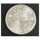 1 oz .999 Fine Silver Rounds Featuring Holiday and Emoji Designs, 2024