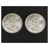 2024 Merry Christmas 1 oz Silver .999 Coins (Set of Two)