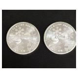 2024 Merry Christmas 1 oz Silver .999 Coins (Set of Two)