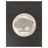 1 Troy Ounce .999 Fine Silver Buffalo Round