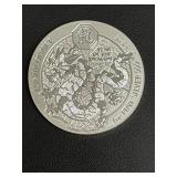 2024 Rwanda Lunar Ounce 1 oz Silver Coin Featuring "Year Of The Dragon"