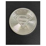 2016 Canadian Superman 1 oz Fine Silver $5 Coin