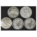5 Ounce Assorted Silver Coins, Mixed Designs and Mint Years