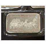 Stagecoach Silver .999 Silver Bars, Fractional and Standard Sizes