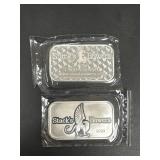 Stack"s Bowers 1 oz .999 Fine Silver Bars (2022, Two Pieces)