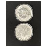 2014 and 2017 Australian 1 Dollar Silver Coins Featuring Koala and Christmas Designs