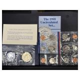 1973 Eisenhower Uncirculated Silver Dollar and 1998 U.S. Mint Uncirculated Coin Sets (P and D)