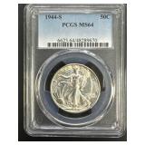 1944-S Walking Liberty Half Dollar PCGS MS64