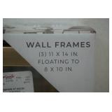 (NEW) Storyline Wall Frames (3) 11x14 in Floating to 8x10 in