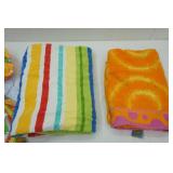 2 Beach Towels 3 Blow-Up Rings For Swimming