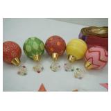 Christmas Ornaments, Tin Stars, Colorful Ribbon
