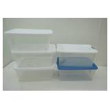 5 storage containers with lids