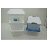 5 storage containers with lids