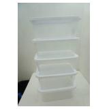 5 storage containers with lids