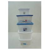 5 storage containers with lids