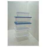 5 storage containers with lids