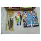 NEW Acrylic Paint, Brushes, Diamond Embellishments