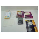 NEW Office Supply Lot: index cards, Calculator, Labels, Business Cards