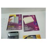NEW Office Supply Lot: index cards, Calculator, Labels, Business Cards