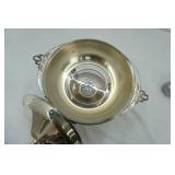 Silver Plated Serving Tray, Pyrex glass dish and Sterno fluid