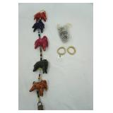 Handmade Elephant Wind Chime, Metal Seashells, Napkin Rings