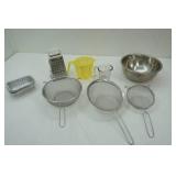 Stainless Steel Bowl, Strainers, and other kitchenware