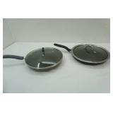 2 Large Frying Pans with Lids