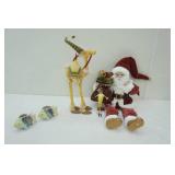 Patience Brewster Dept 56 Krinkles Frog & Camel Figurines, Sitting Santa, Vintage Ceramic Fish