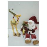 Patience Brewster Dept 56 Krinkles Frog & Camel Figurines, Sitting Santa, Vintage Ceramic Fish